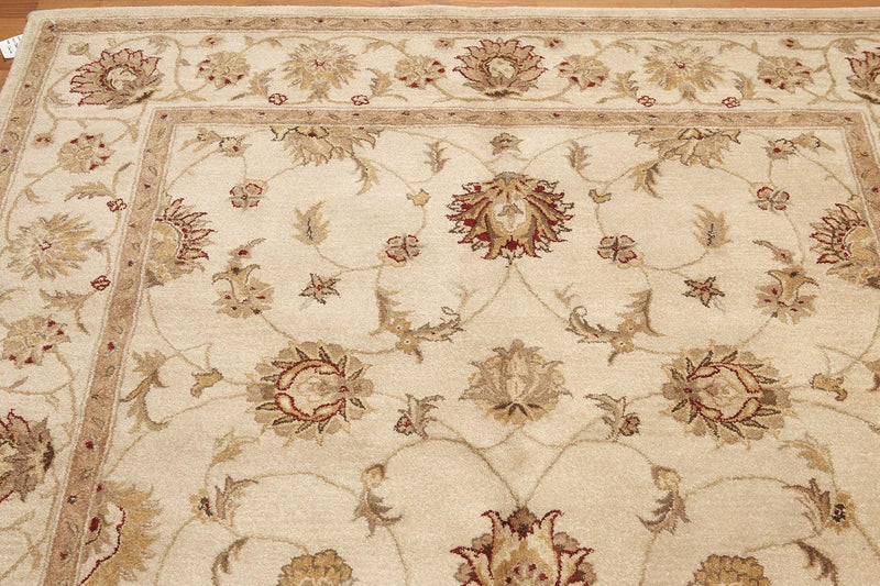 5'6" x 8'6" Hand Tufted 100% Wool Oriental Area Rug Tan