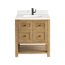 James Martin Breckenridge 30" Single Bathroom Vanity, Light Natural Oak