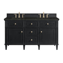 James Martin Lorelai 60" Double Bathroom Vanity, Black Onyx