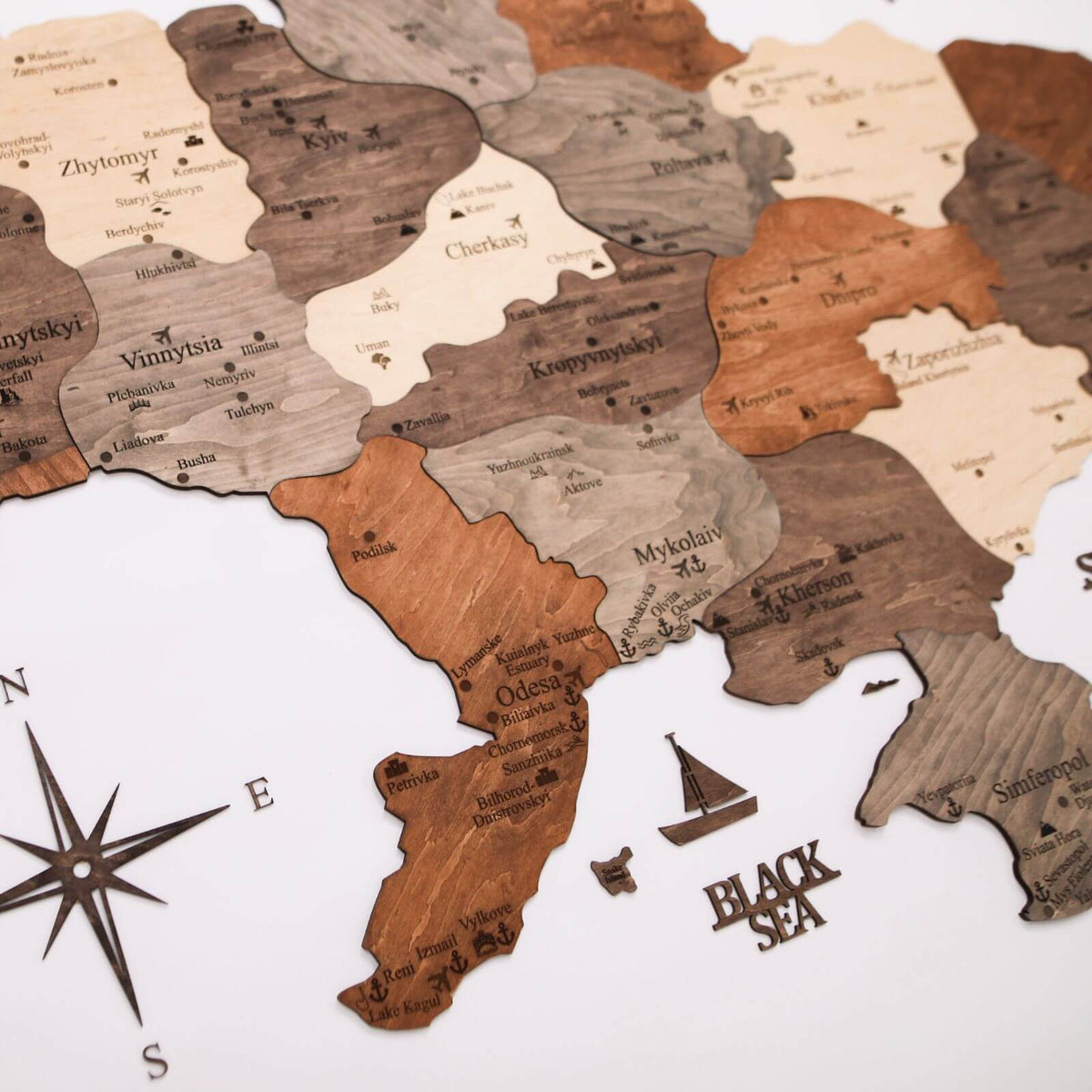 Wooden Map of Ukraine Multicolor, photo 11 of 16