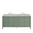 James Martin Chicago 72" Double Bathroom Vanity, Smokey Celadon