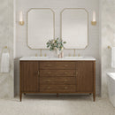 James Martin Myrrin 60" Double Bathroom Vanity, Mid-Century Walnut
