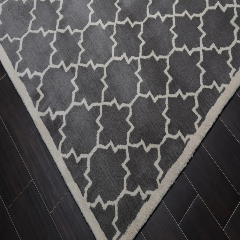 8' x 10' Handmade 100% Wool Designer Contemporary Oriental Area rug Gray