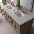 James Martin Portland 72" Double Bathroom Vanity, Whitewashed Walnut