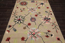 5' x 8' Handmade Wool Loop Pile Floral Traditional Oriental Area Rug Taupe