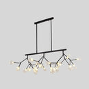 GobekUsa Ultra-modern 27-Light Island Metal Pendant with Clear Shade for Dining Room