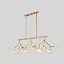 GobekUsa Ultra-modern 27-Light Island Metal Pendant with Clear Shade for Dining Room