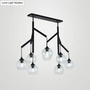 GobekUsa Ultra-Modern Clear Glass Island Pendant with 8 Lights - Hanging Ceiling Fixture