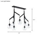 GobekUsa Ultra-Modern Clear Glass Island Pendant with 8 Lights - Hanging Ceiling Fixture
