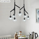GobekUsa Ultra-Modern Clear Glass Island Pendant with 8 Lights - Hanging Ceiling Fixture