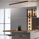 GobekUsa Island Lighting: Ultra Slim Tube LED Office Hanging Lamp in Black - Modern Metal Design, Multiple Light Options