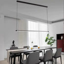 GobekUsa Island Lighting: Ultra Slim Tube LED Office Hanging Lamp in Black - Modern Metal Design, Multiple Light Options