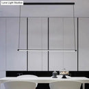 GobekUsa Island Lighting: Ultra Slim Tube LED Office Hanging Lamp in Black - Modern Metal Design, Multiple Light Options