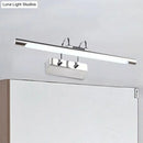 GobekUsa Ultra-Thin LED Nickel Wall Lamp for Bathroom - Simple Style, Warm/White Light (17"/23" Width)