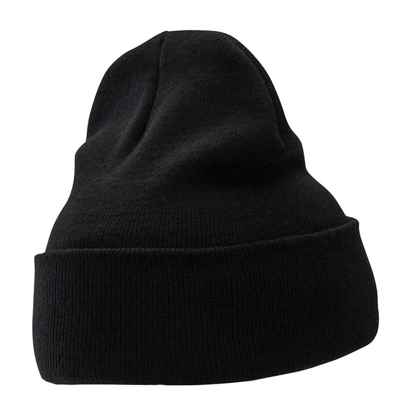 12 Inch Solid Knit Cuff Long Beanie Made in USA
