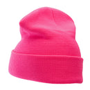 12 Inch Solid Knit Cuff Long Beanie Made in USA