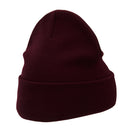 12 Inch Solid Knit Cuff Long Beanie Made in USA