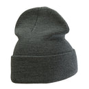 12 Inch Solid Knit Cuff Long Beanie Made in USA