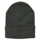 12 Inch Solid Knit Cuff Long Beanie Made in USA