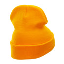 12 Inch Solid Knit Cuff Long Beanie Made in USA