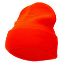 12 Inch Solid Knit Cuff Long Beanie Made in USA