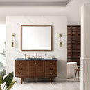 James Martin Amberly 60" Dual Mount Single Bathroom Vanity, Mid-Century Walnut