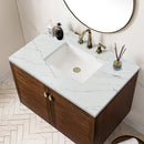 James Martin Amberly 36" Dual Mount Single Bathroom Vanity, Mid-Century Walnut