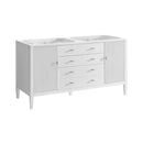 James Martin Myrrin 60" Double Bathroom Vanity, Bright White