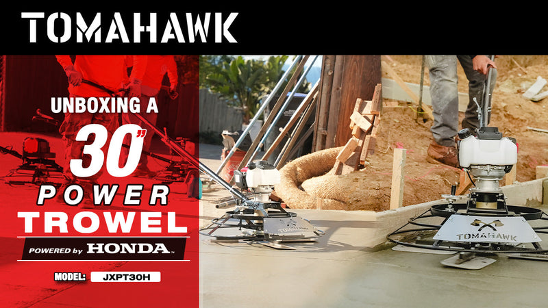 30" Portable Honda Concrete Power Trowel with 18ft Bull Float Handle GX35