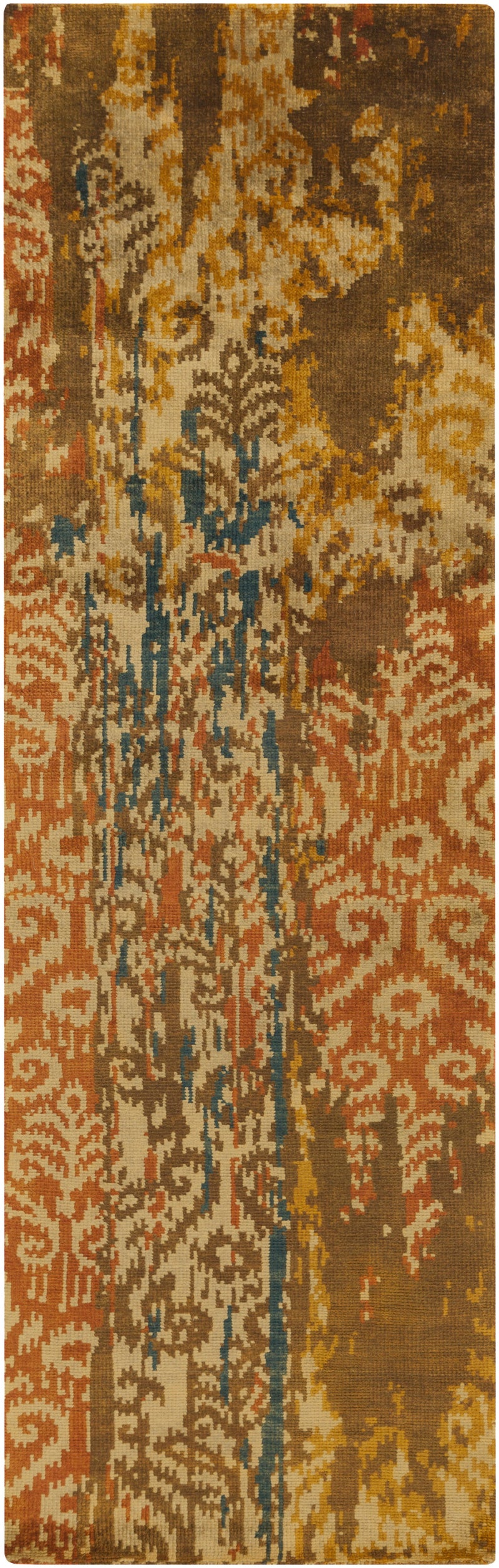 Woodlake Modern Tan/Burnt Orange Area Rug