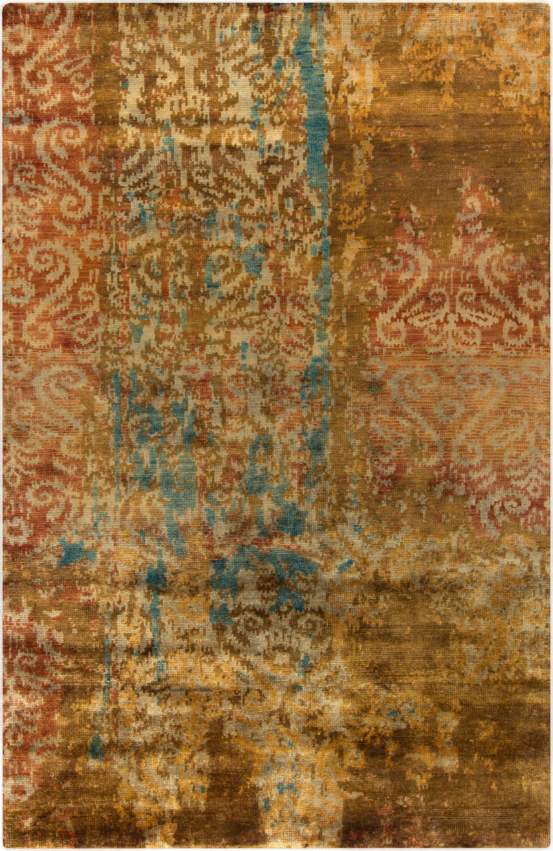 Woodlake Modern Tan/Burnt Orange Area Rug