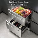 Under Counter Refrigerator, 24 Inch Double Drawer Beverage Fridge F58145 by Kismile