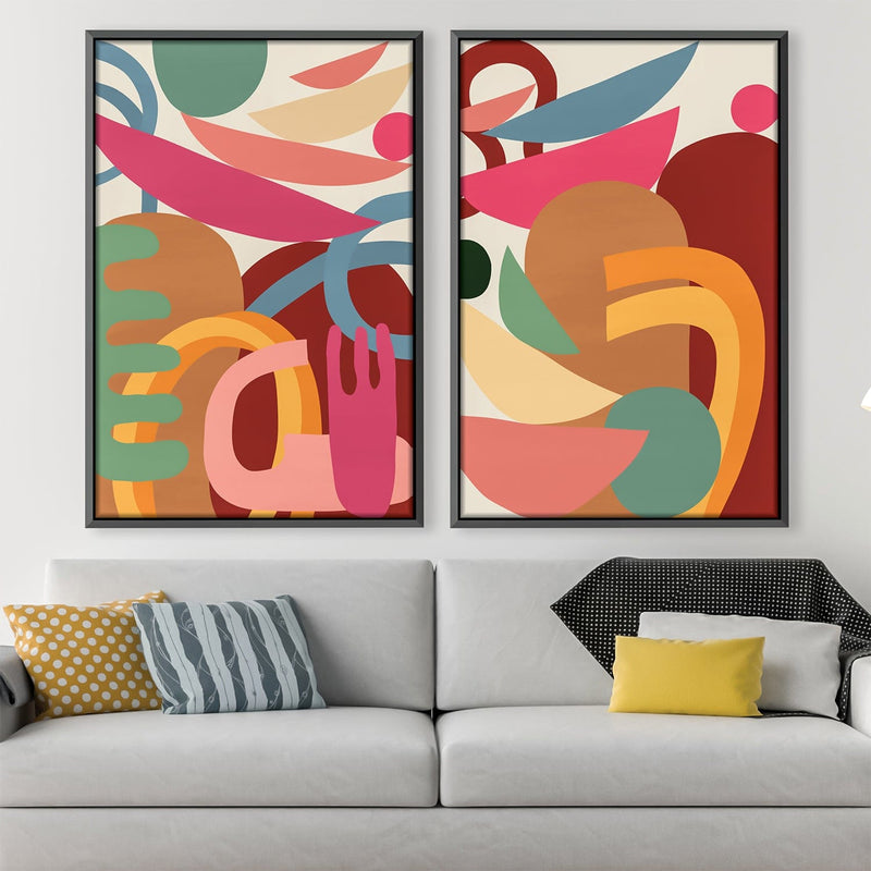 Undulating Shapes-Set Canvas