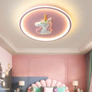 GobekUsa Cartoon Kids Ceiling Lights Remote Control Chandelier 56W Blue Pink 220V