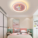 GobekUsa Cartoon Kids Ceiling Lights Remote Control Chandelier 56W Blue Pink 220V