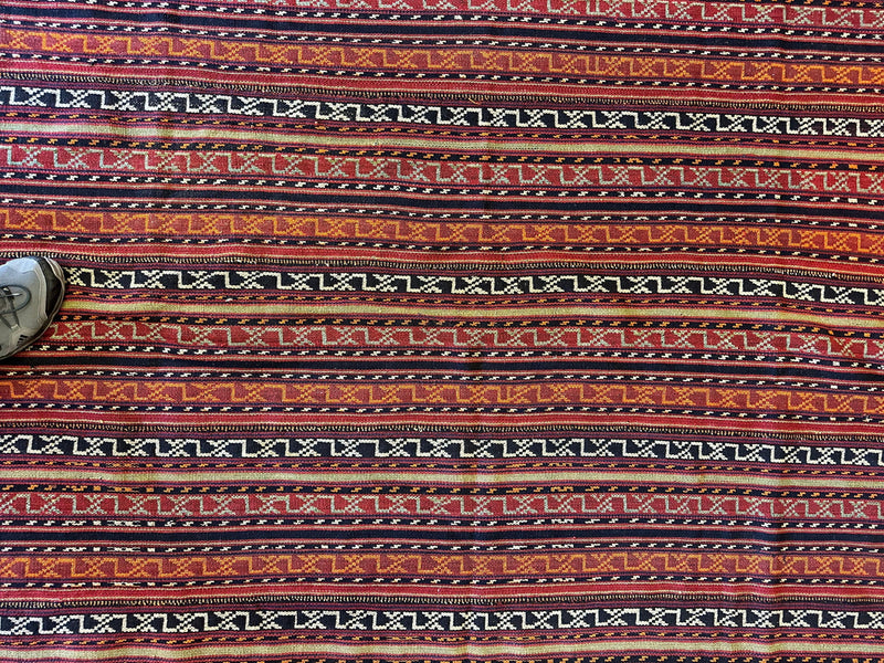 UNIQUE Antique Square Azerbijani Shahsavan Jajim Rug 6’4” x 6’8”