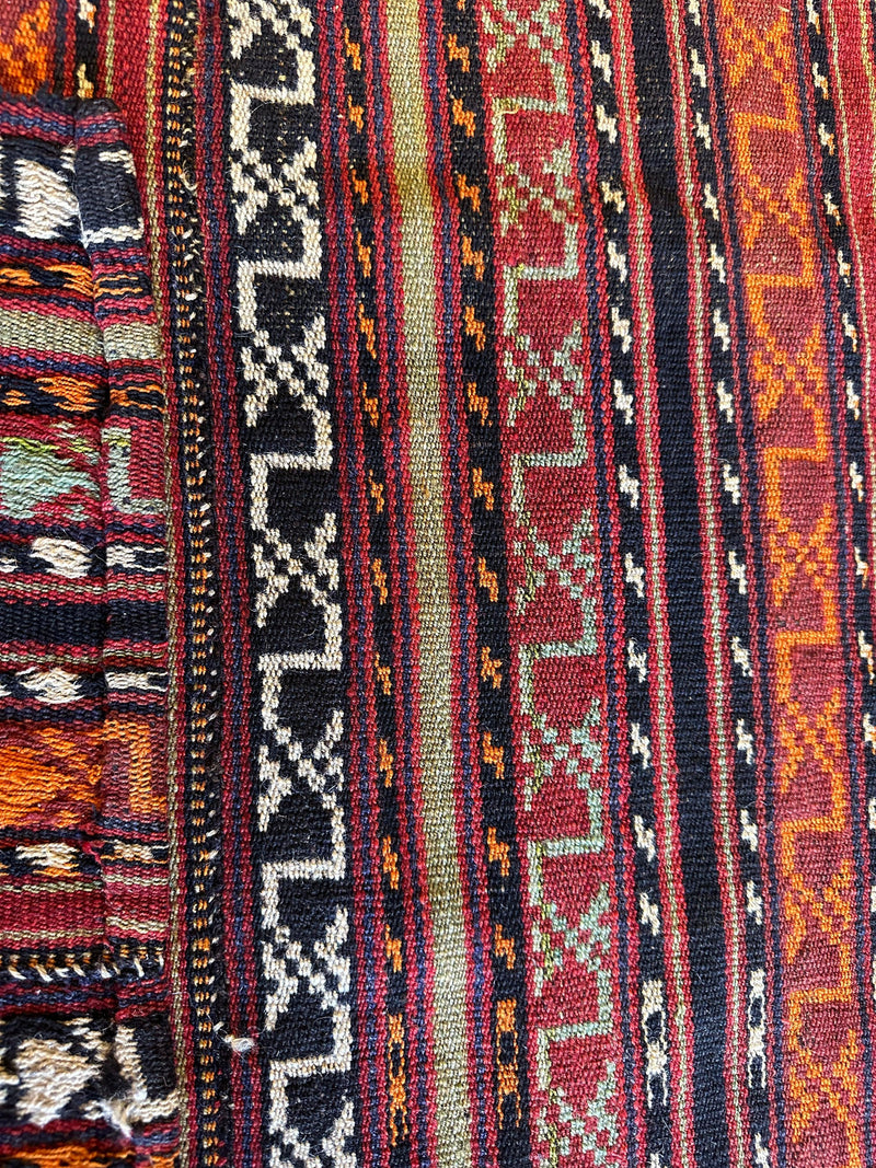 UNIQUE Antique Square Azerbijani Shahsavan Jajim Rug 6’4” x 6’8”