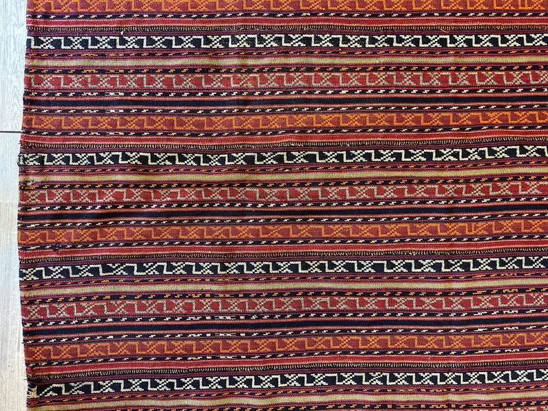 UNIQUE Antique Square Azerbijani Shahsavan Jajim Rug 6’4” x 6’8”