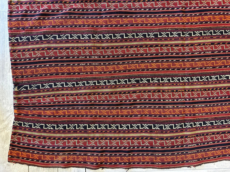 UNIQUE Antique Square Azerbijani Shahsavan Jajim Rug 6’4” x 6’8”
