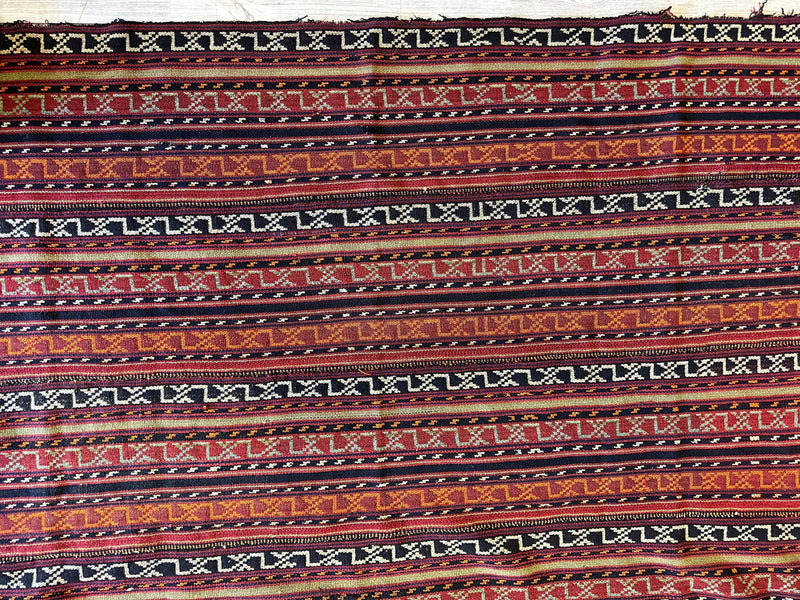UNIQUE Antique Square Azerbijani Shahsavan Jajim Rug 6’4” x 6’8”