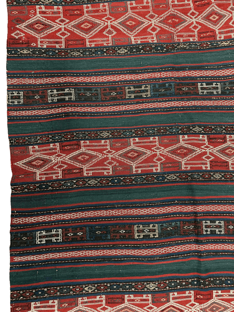 UNIQUE (collectors special) Antique Caucasian Verneh Rug 5’4” x 8’