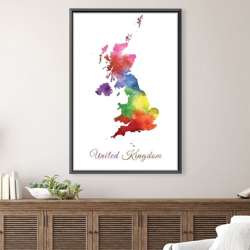 United Kingdom Rainbow Canvas