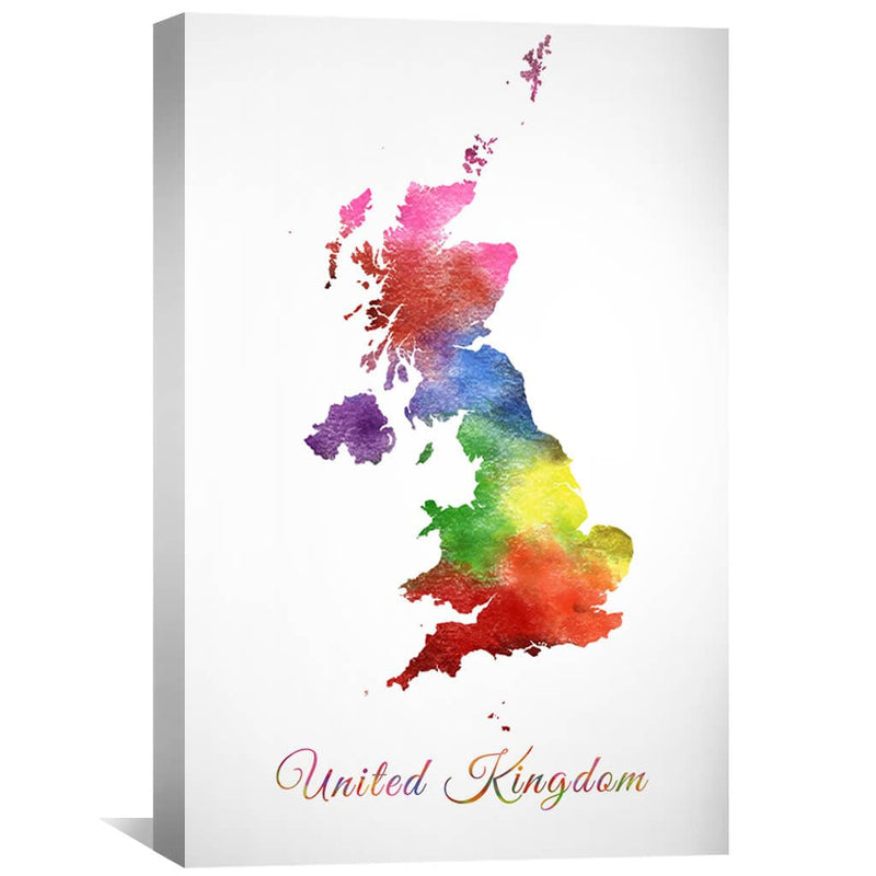 United Kingdom Rainbow Canvas