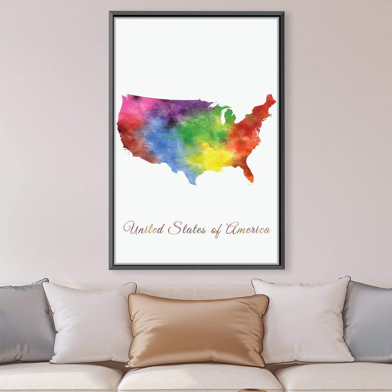 United States of America Rainbow Canvas