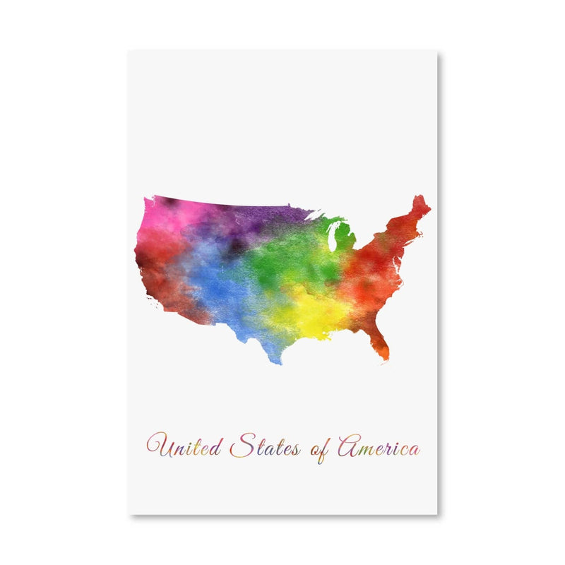 United States of America Rainbow Canvas