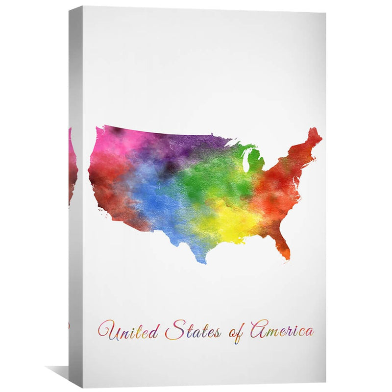 United States of America Rainbow Canvas