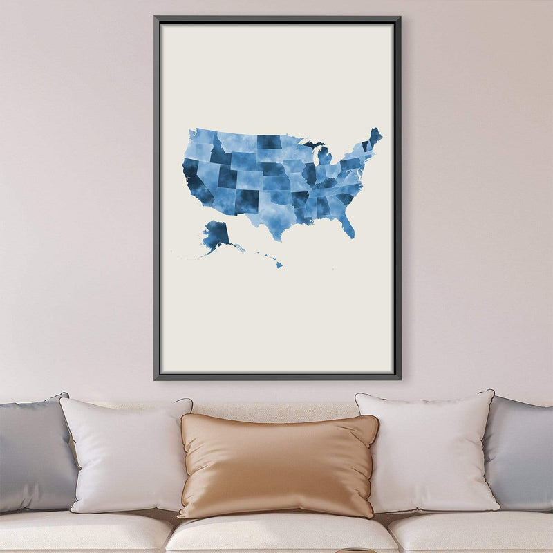 United States of America Watercolor Canvas