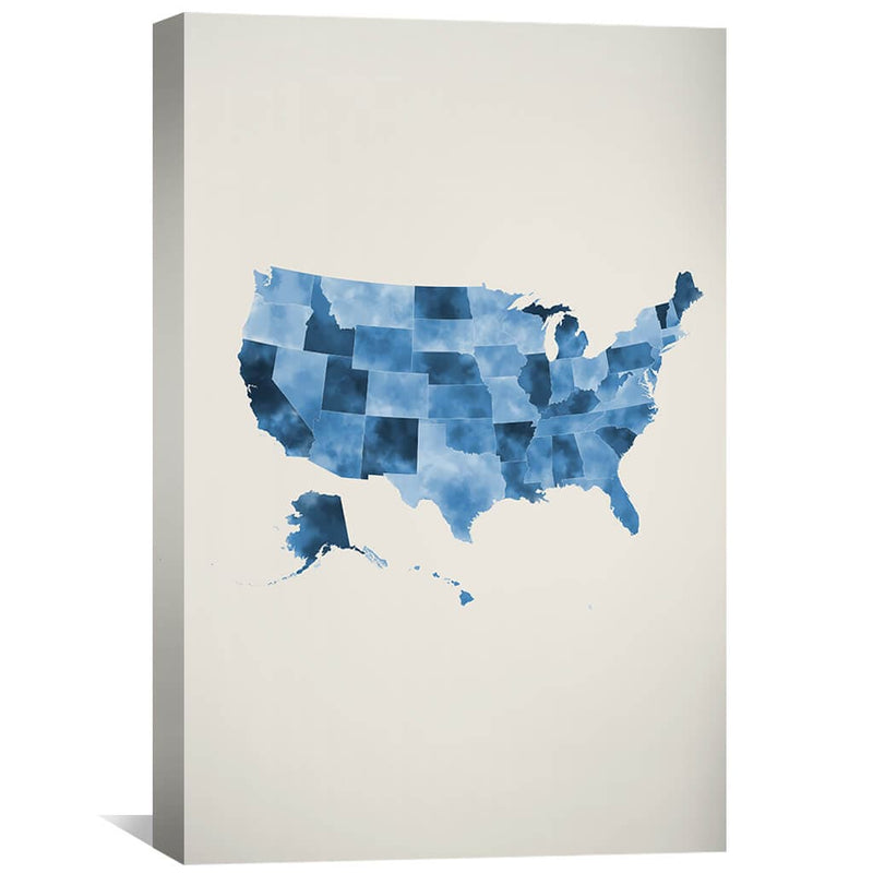 United States of America Watercolor Canvas