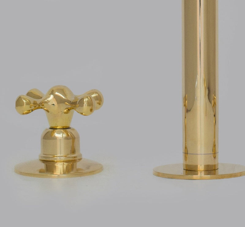 Unlacquered Brass 3-Holes Kitchen Faucet, Brass Widespread Kitchen Faucet