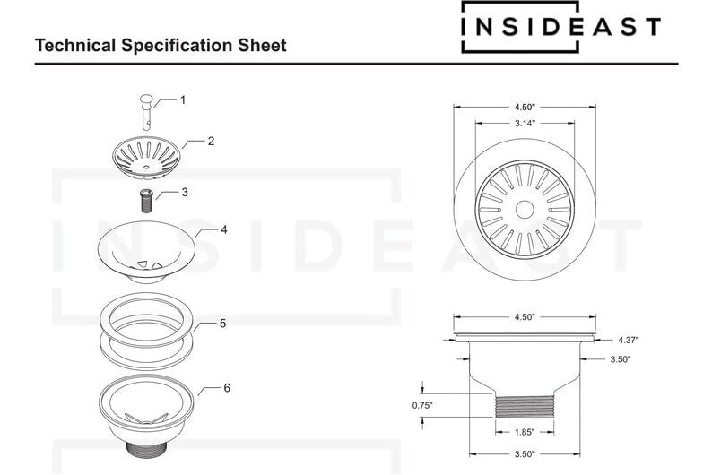 Unlacquered Brass Kitchen Sink Strainer, Sink Waste, Strainer Basket, Drain Cover & Basket Strainer